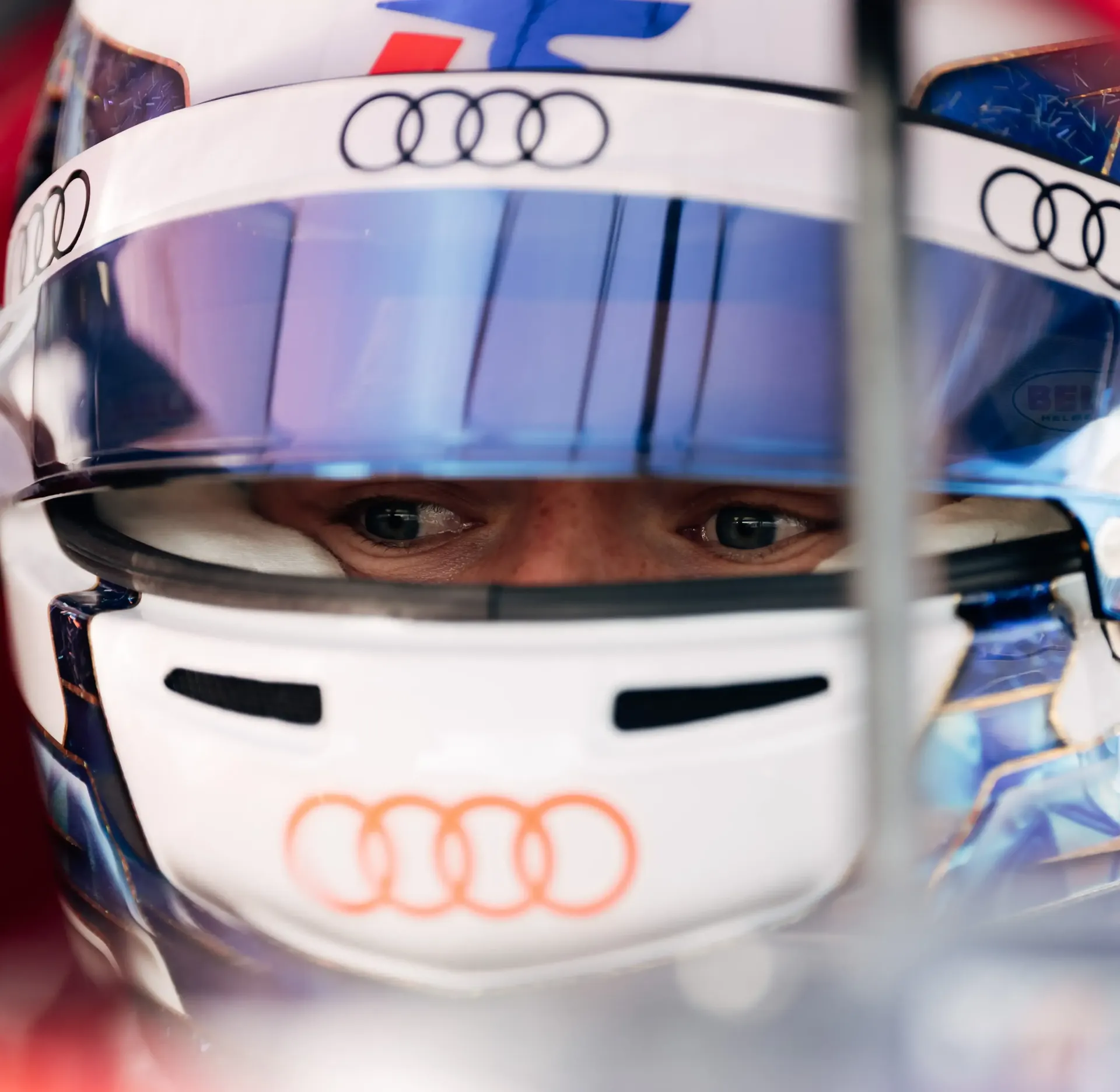 Close up of Audi Revolut F1® Team Academy F3 driver Freddie Slater inside his cockpit at the British Grand Prix 2026