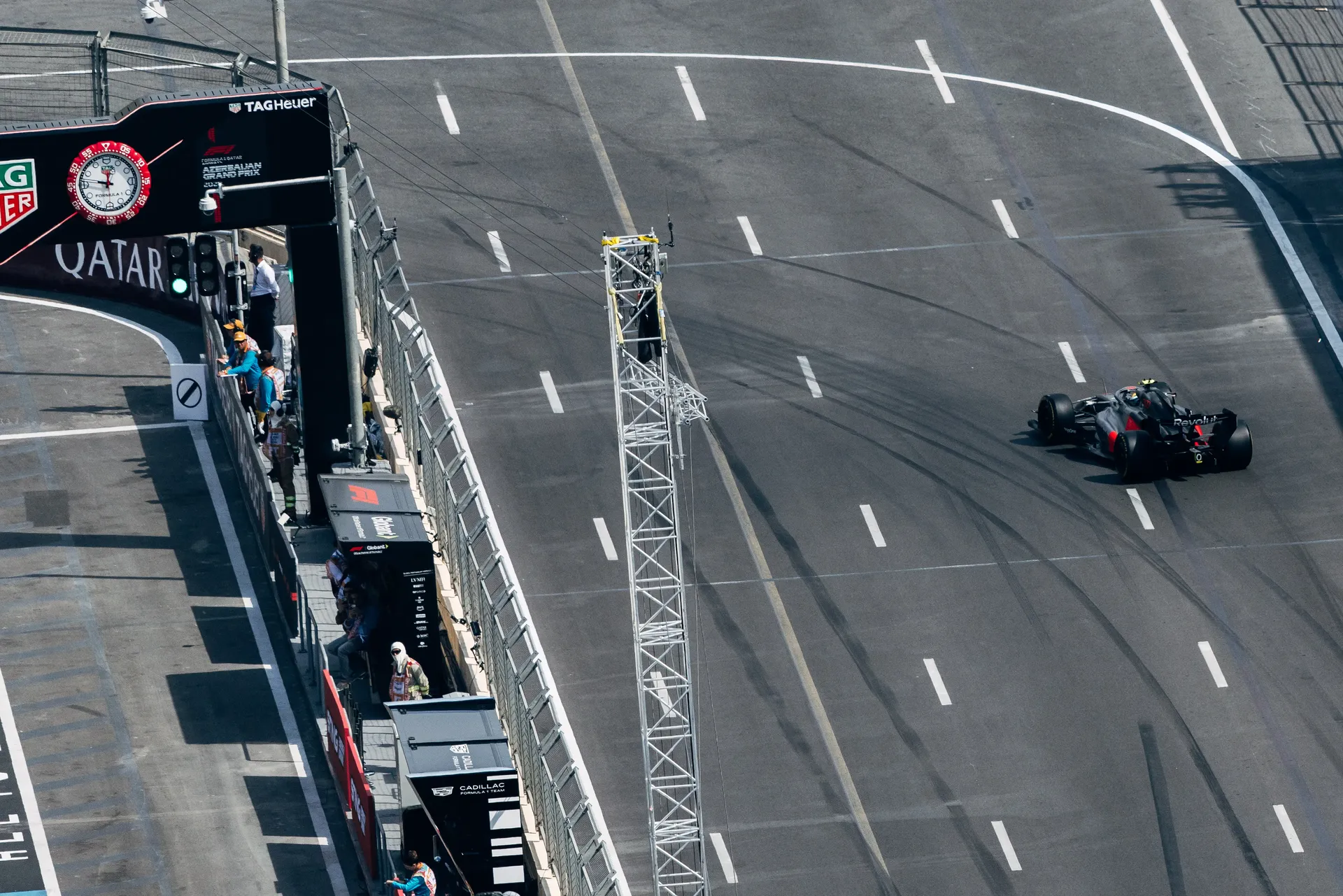 Audi R26 driving along the Baku City Circuit