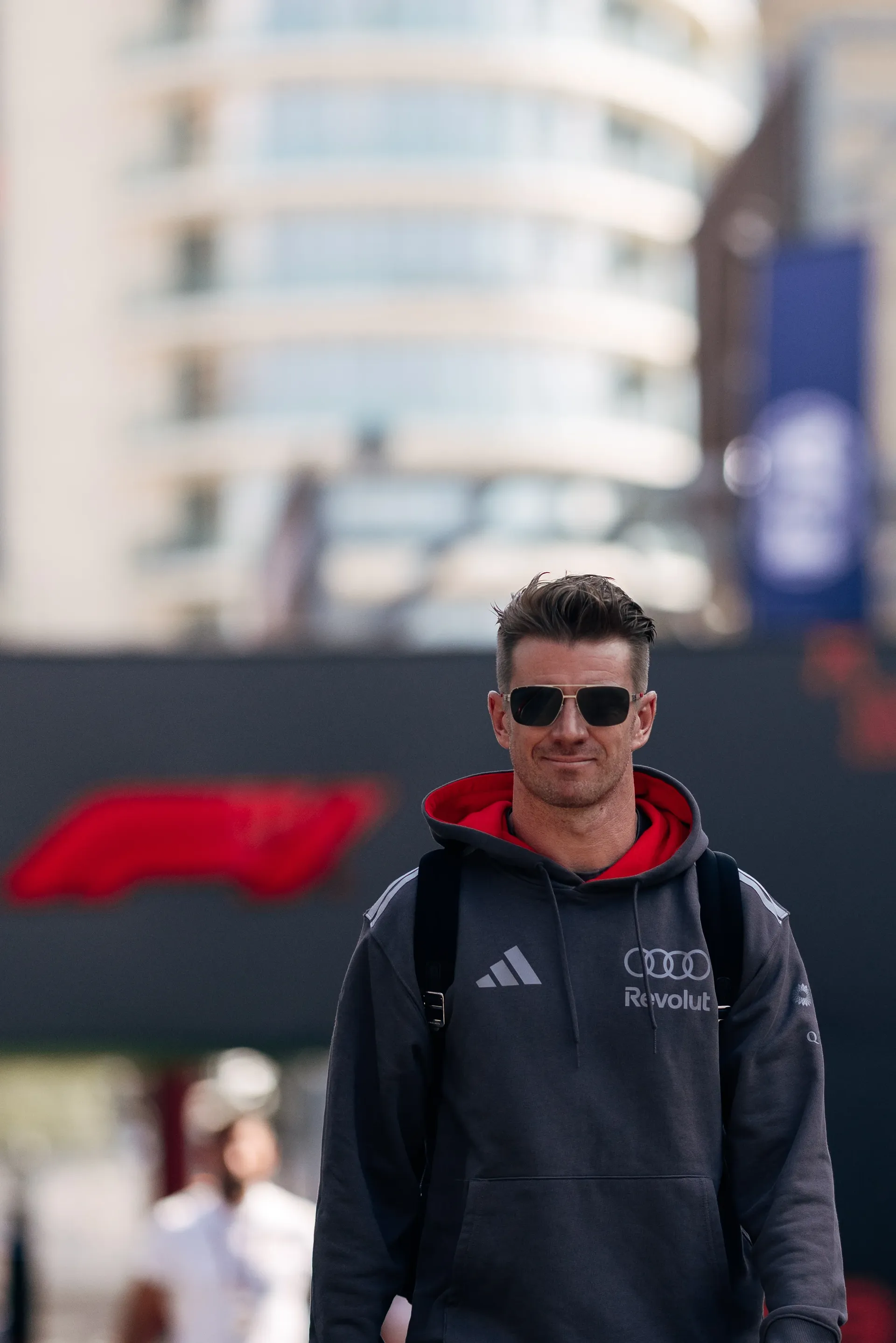 Nico Hulkenberg, Audi Revolut F1® Team driver, arriving at the Baku City Circuit