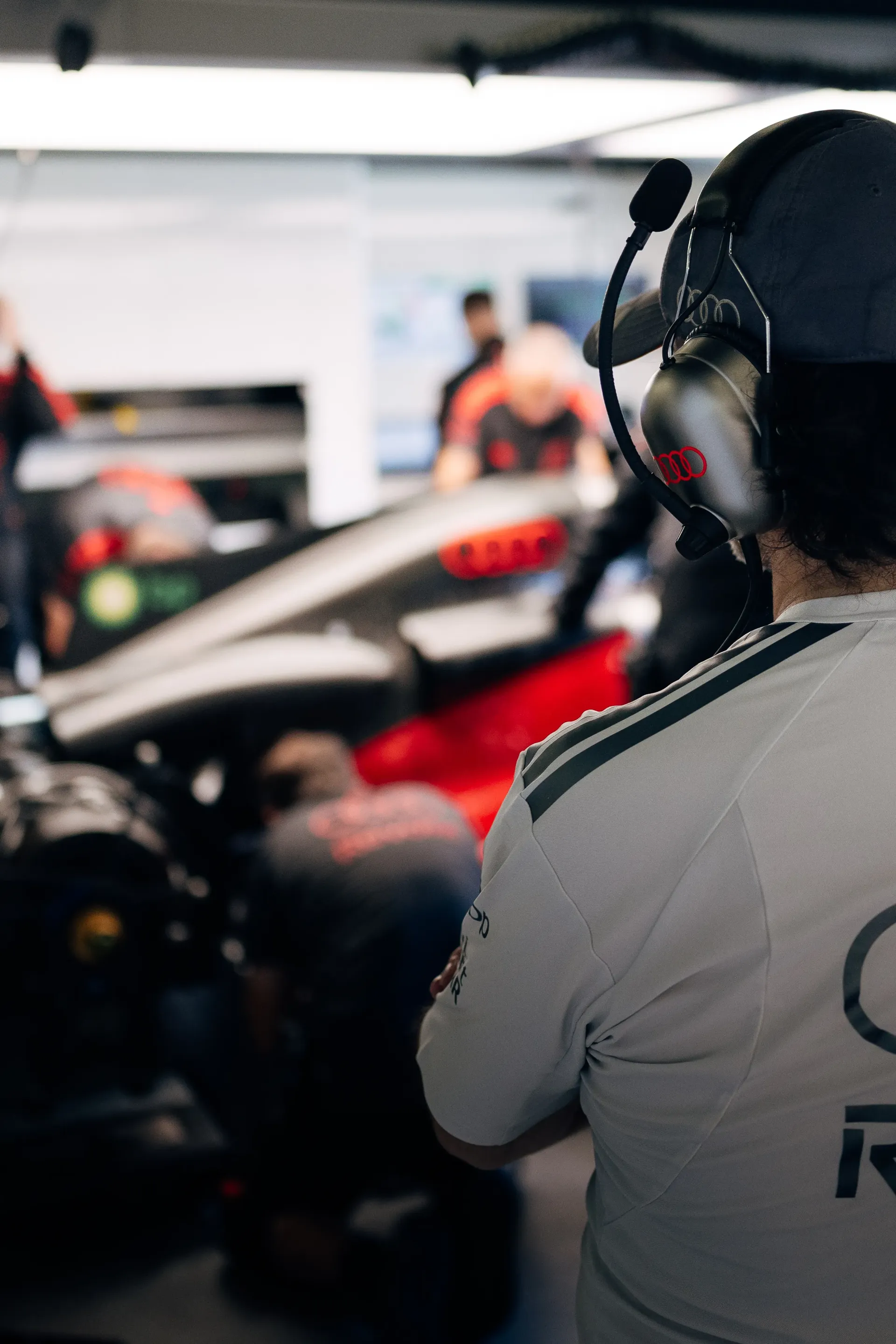 Audi Revolut F1® Team engineer working in the garage.