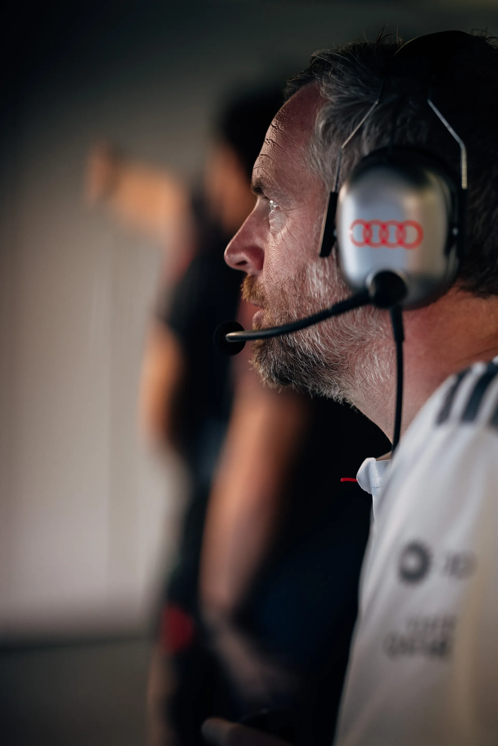 Audi Revolut F1® Team engineer monitoring the session during Free Practice 1 at the Azerbaijan Grand Prix