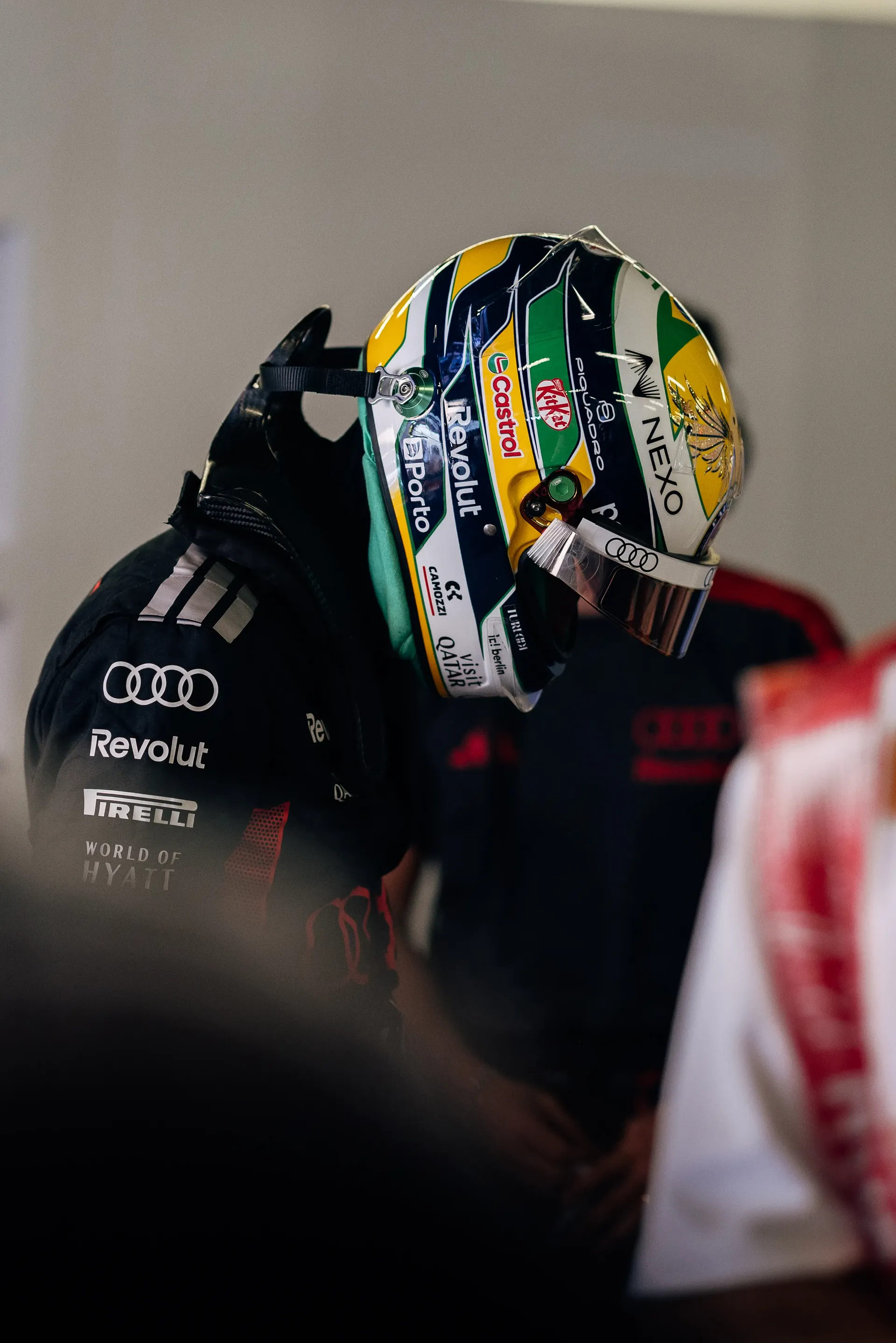 Audi Revolut F1® Team driver Gabriel Bortoleto preparing for Free Practice 1 at the Azerbaijan Grand Prix