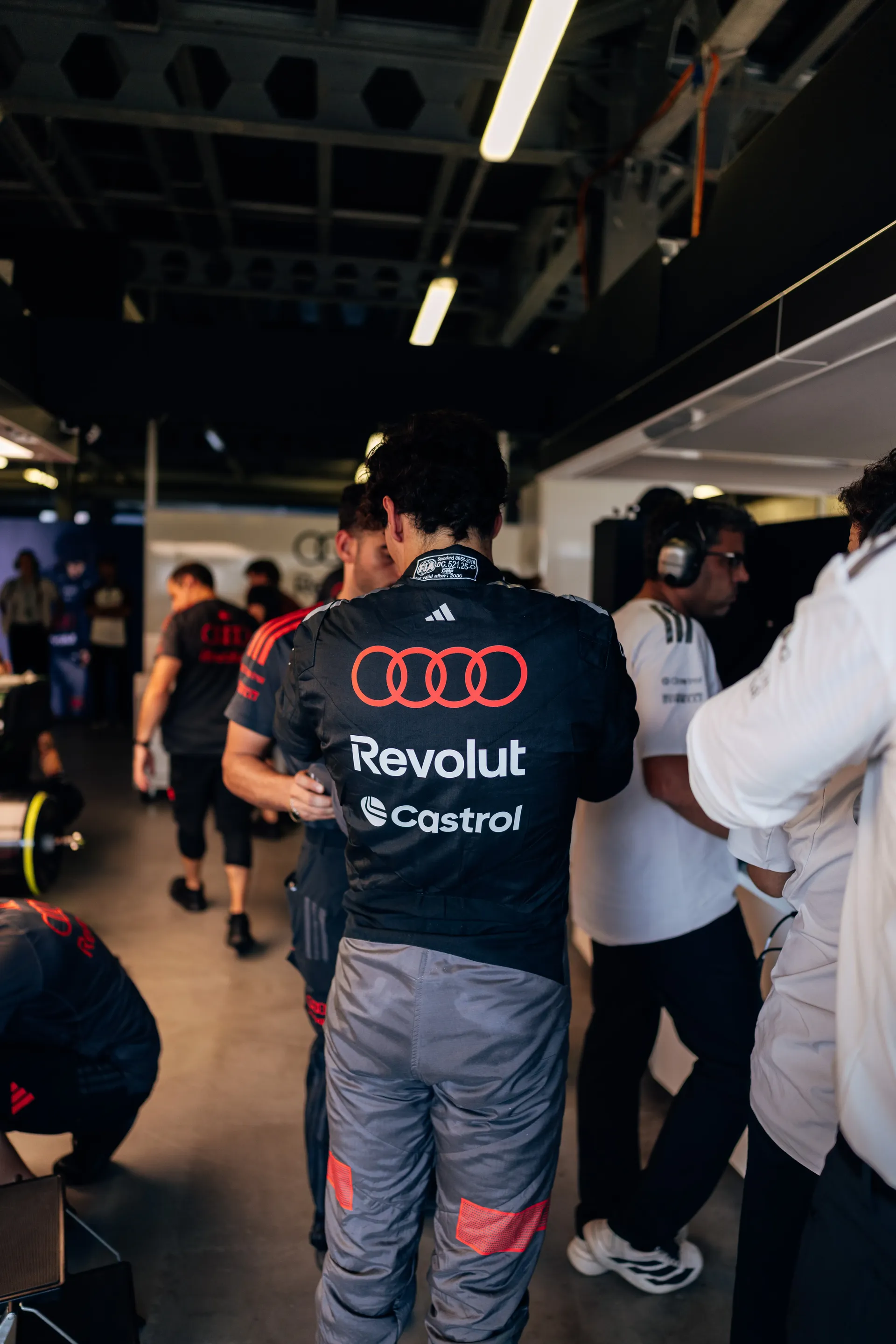 Audi Revolut F1® Team mechanic in the garage during Free Practice 1