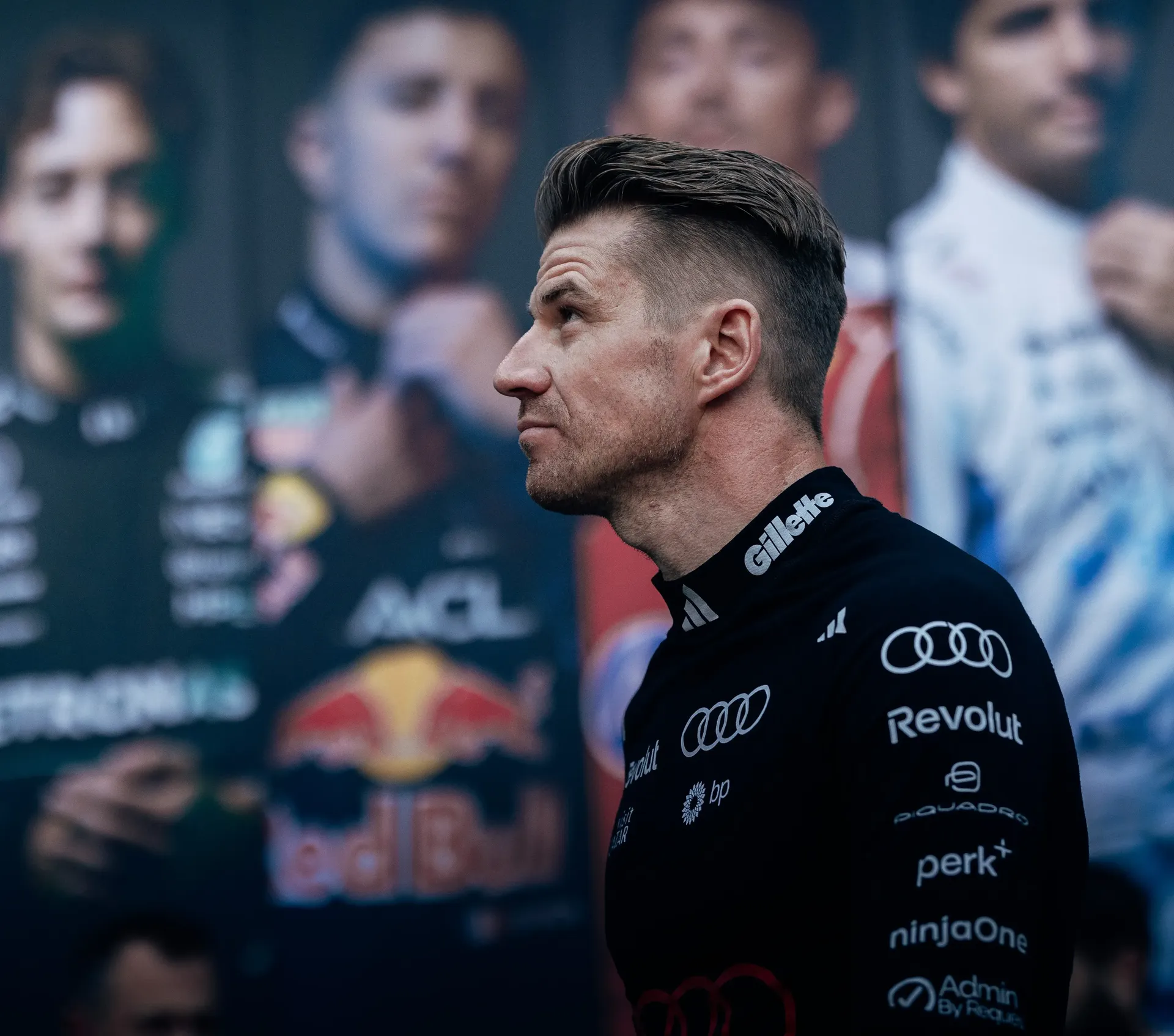 Close up of Audi Revolut F1® Team driver Nico Hulkenberg in the paddock