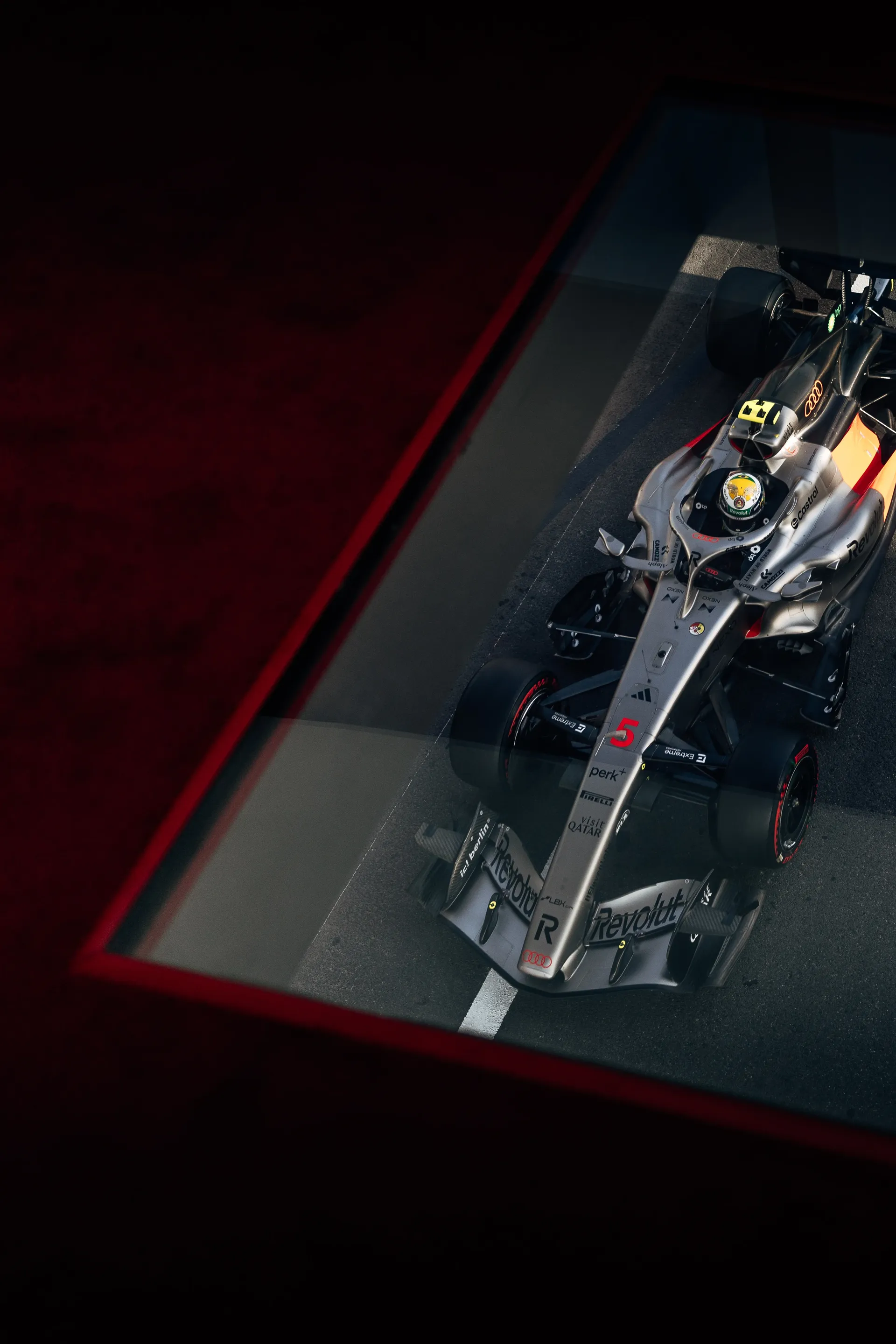 Audi R26 on display in the Audi Revolut F1® Team garage