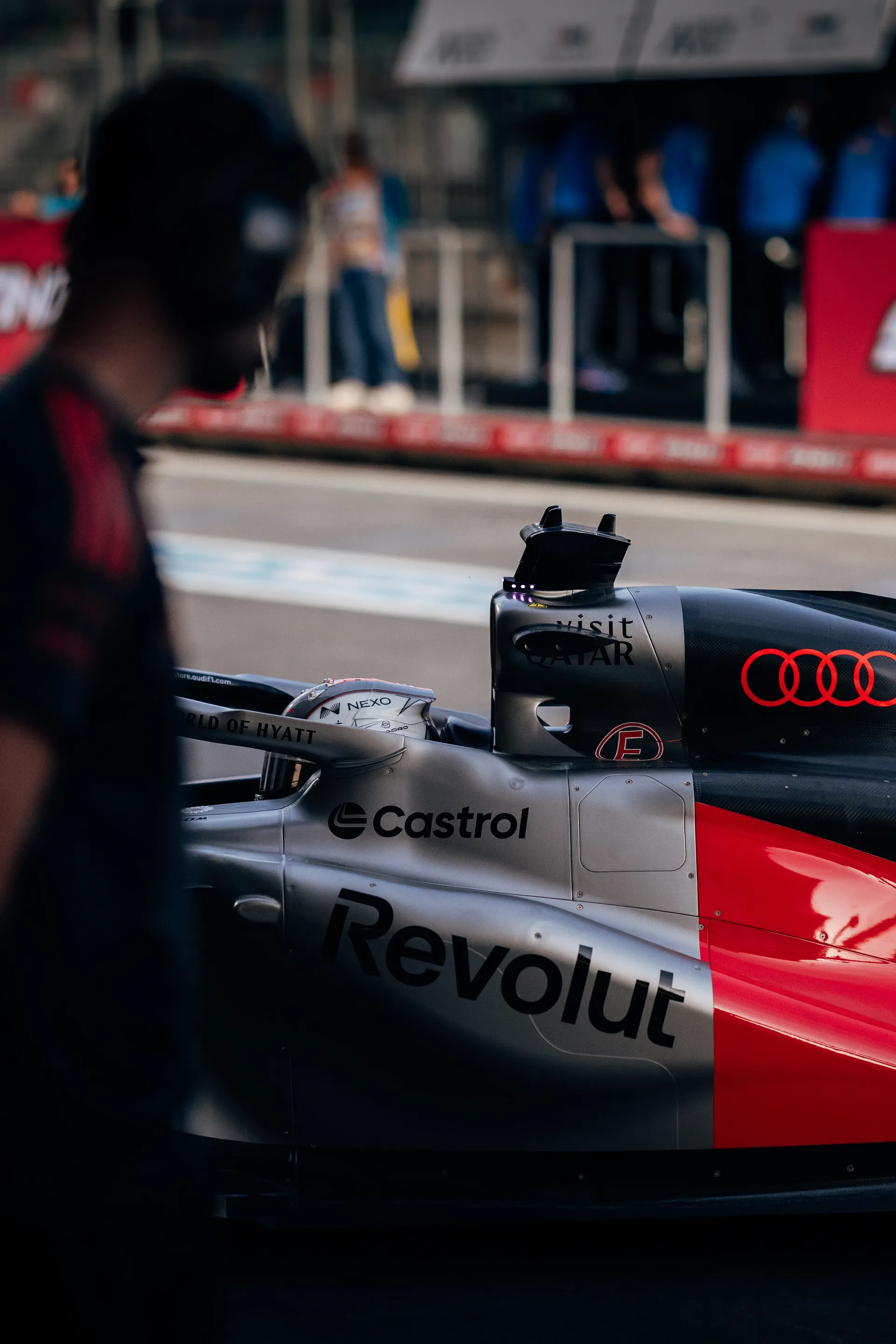Audi R26 in the Audi Revolut F1® Team garage