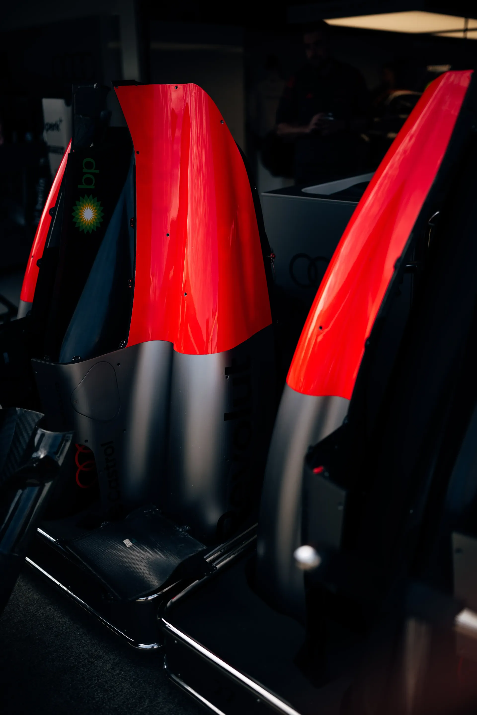 Close up of the side body part of the Audi Revolut F1® Team cars