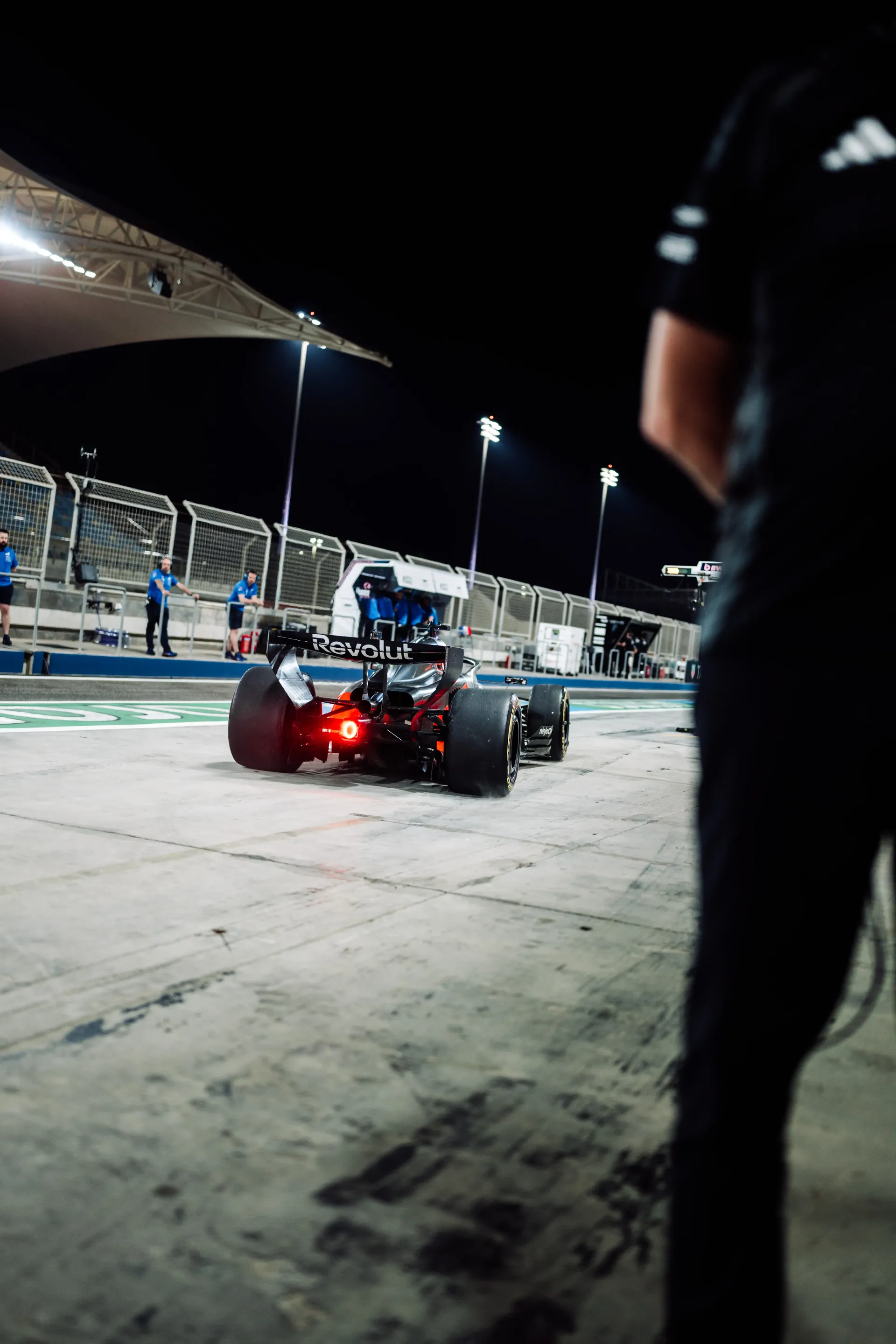 Audi Revolut F1® Team car leaving the garage 