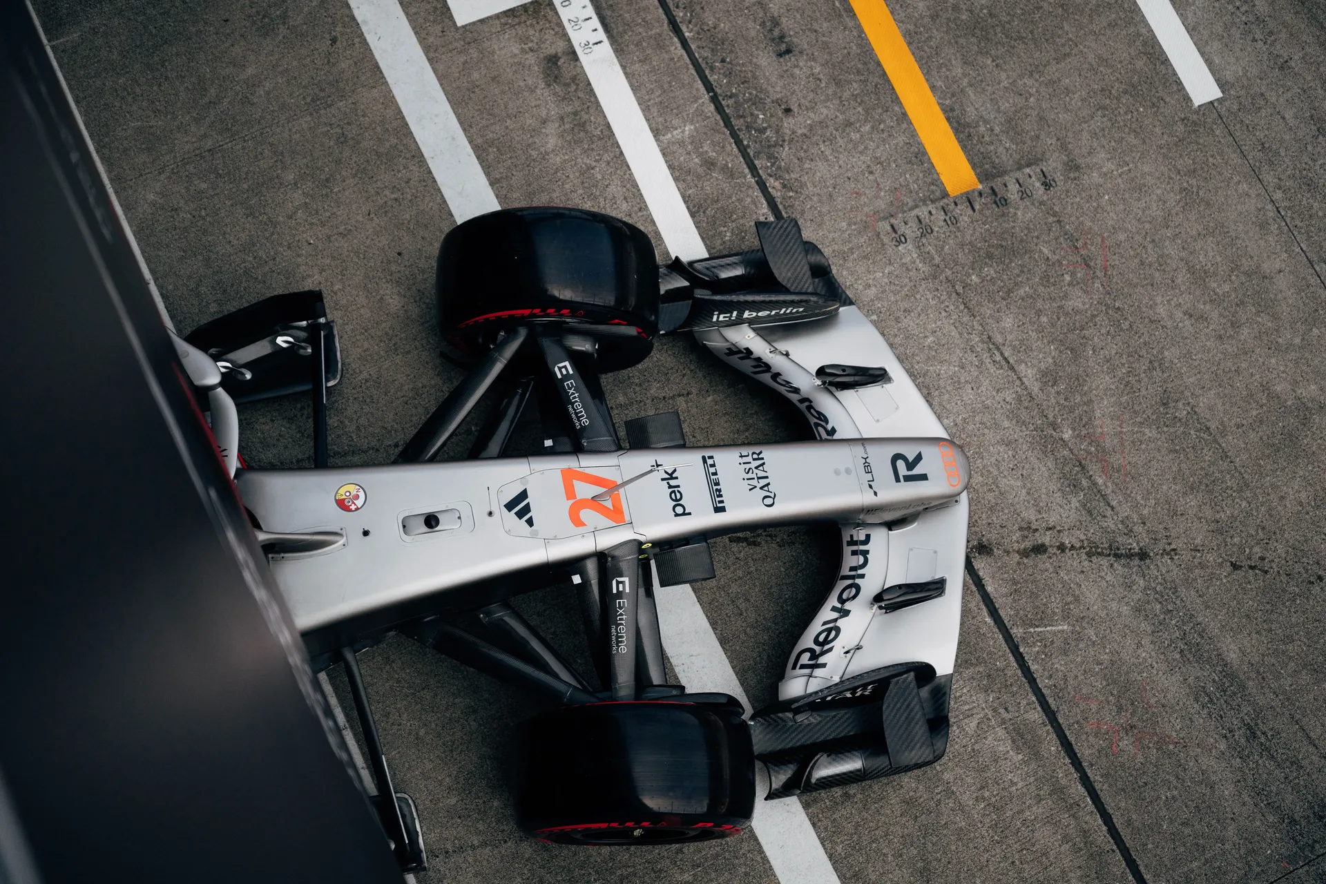 Audi Revolut F1® Team car leaving the garage