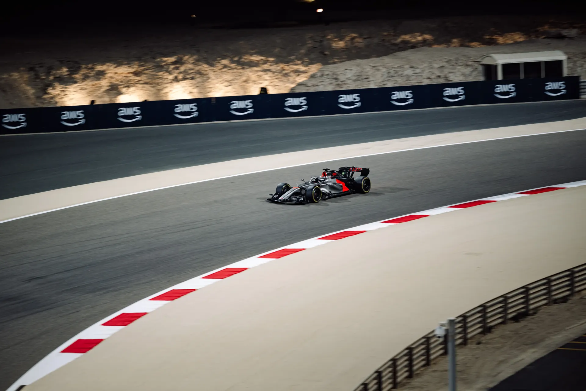 Audi Revolut F1® Team car at high speed ehading into a corner