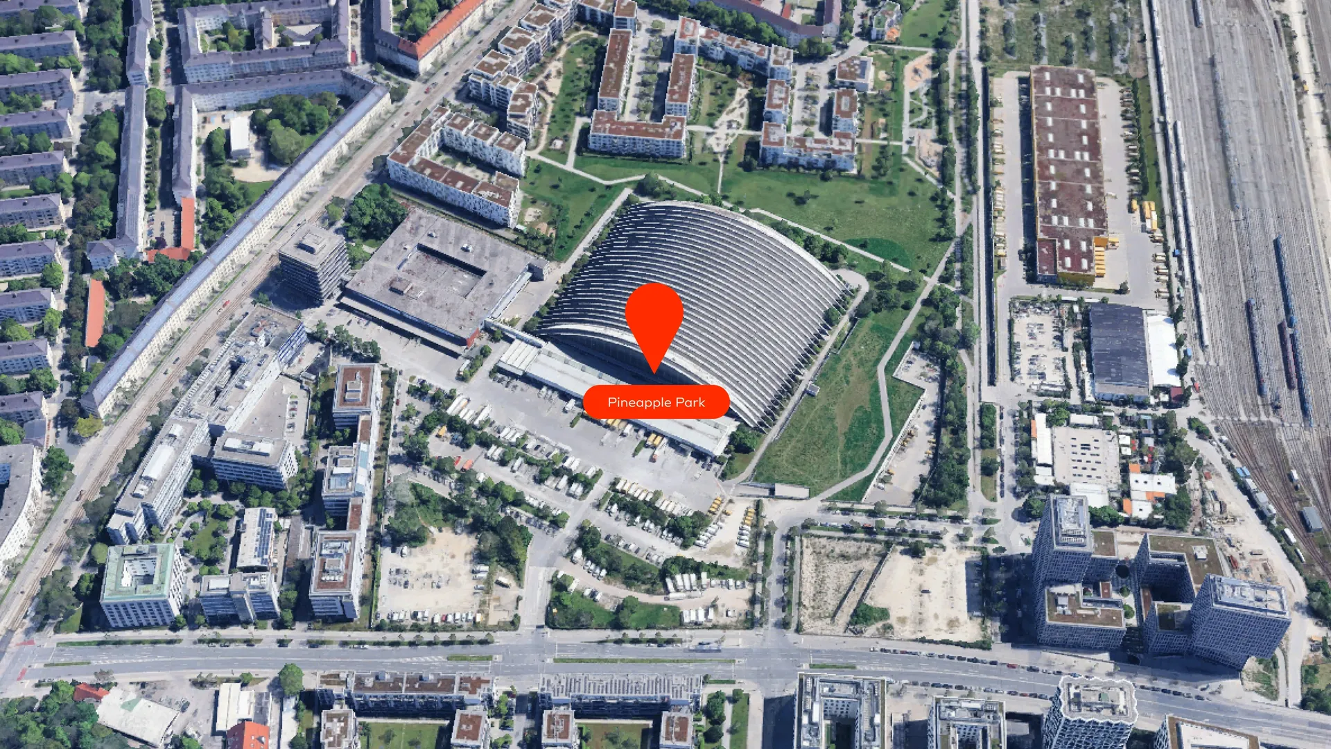 Google Maps view of Pineapple park in munich
