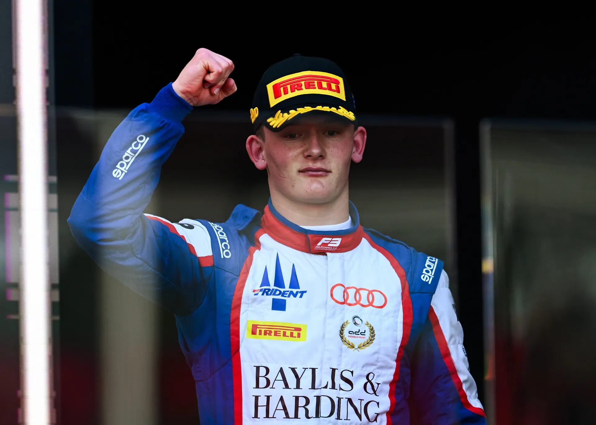 Freddie Slater raising his hand while celebrating