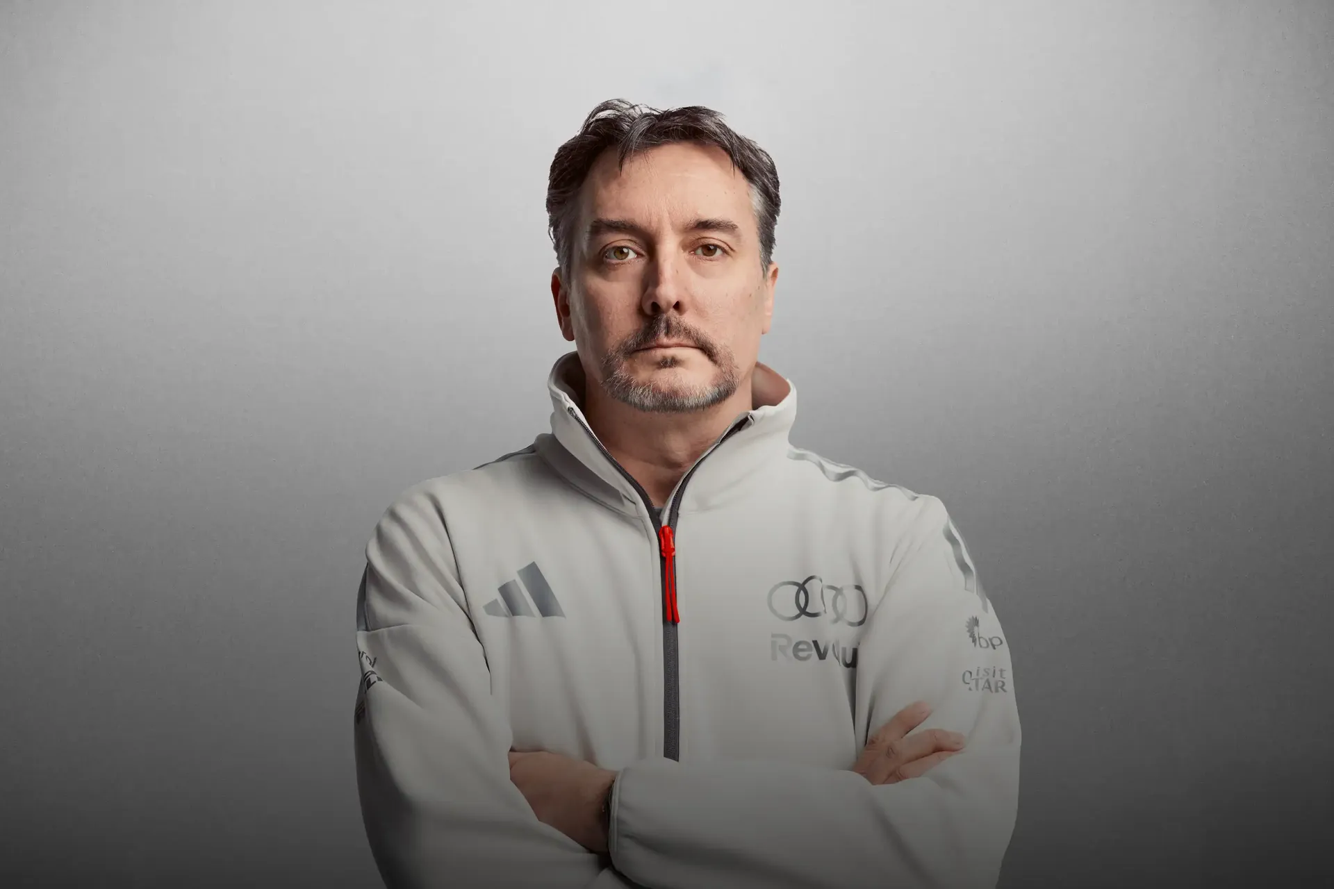 Front view of James Key the Technical Director of the Audi Revolut F1® Team in the studio