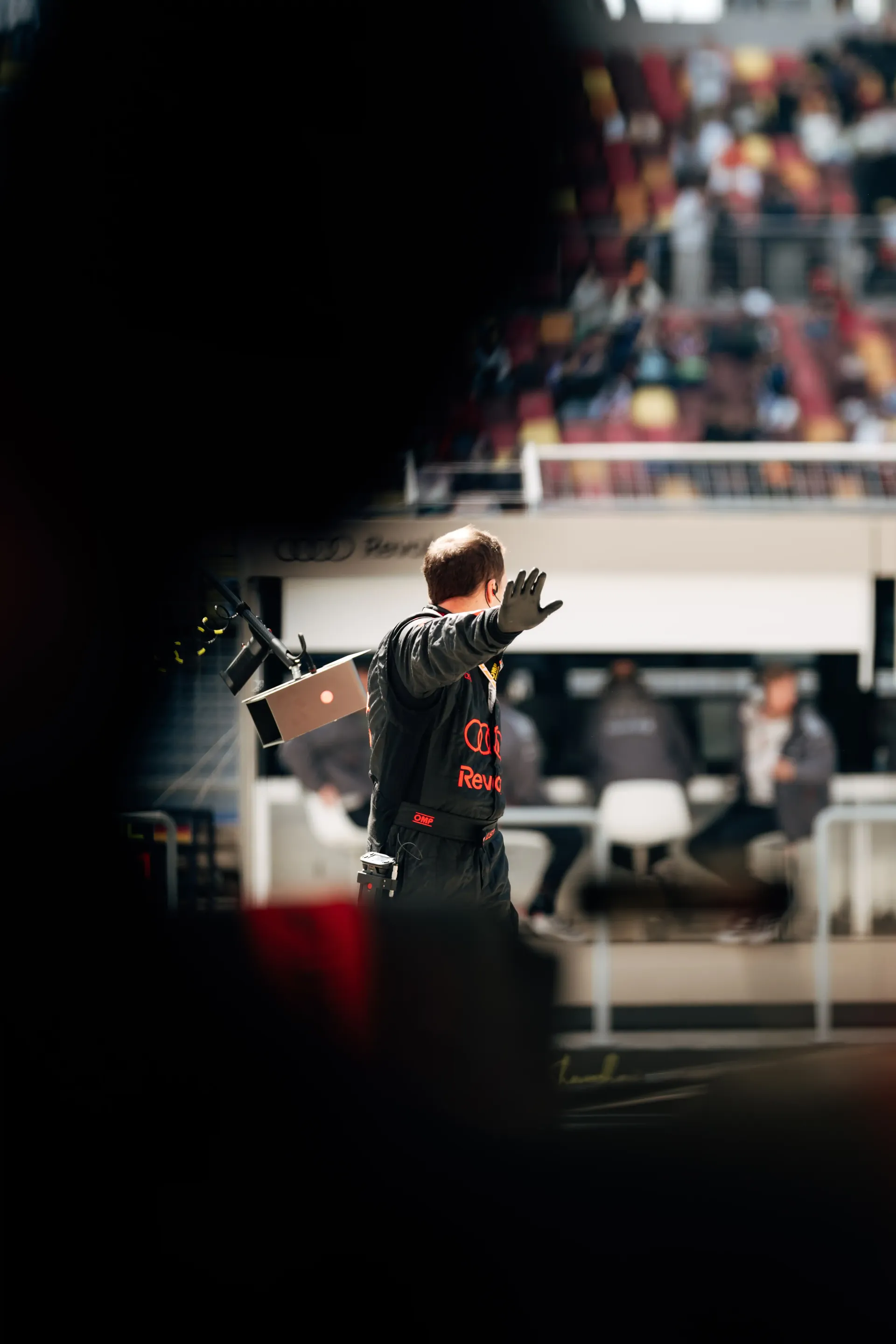 Audi Revolut F1® Team pit lane preparations during the Chinese Grand Prix sprint weekend.