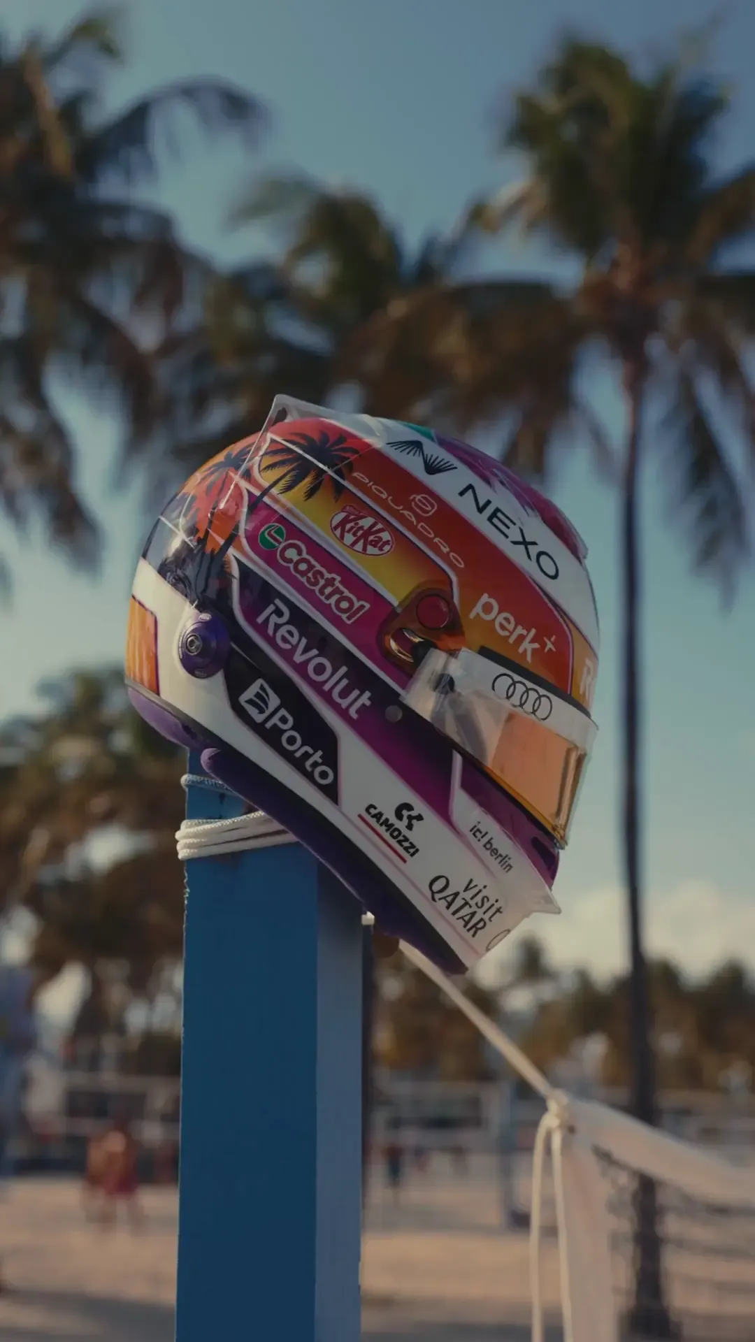 Gabriel Bortoleto special Miami helmet edition of Audi Revolut F1® Team