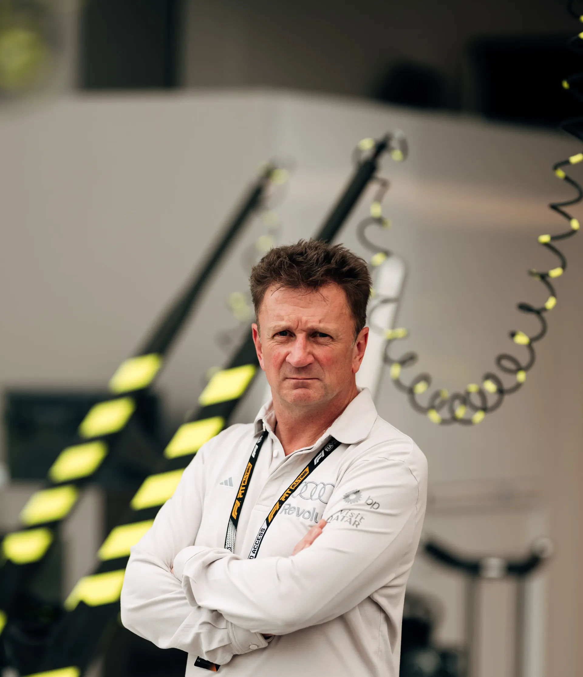 Close up of Audi Revolut F1® Team racing directo Allan McNish