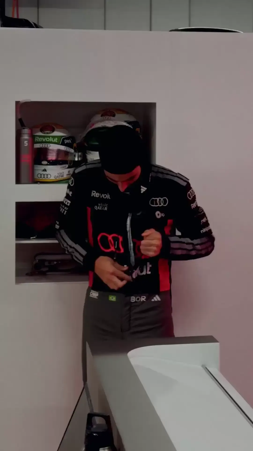 Gabriel getting ready for the Audi Revolut F1® Team