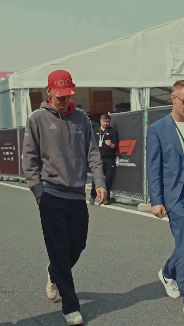 Gabriel Bortoleto from the Audi Revolut F1® Team arrives at the Japanese Grand Prix