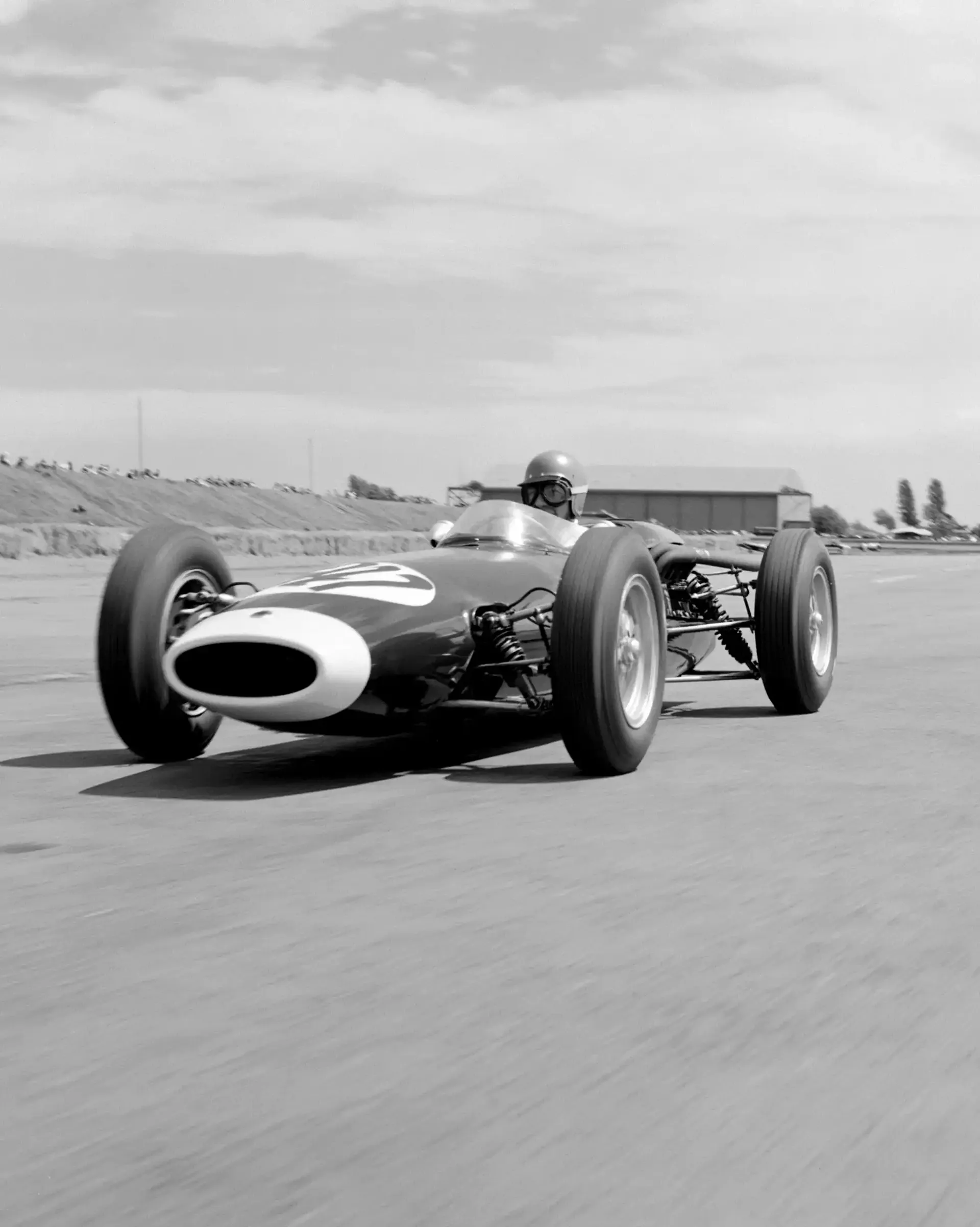 Vintage Formula One car competing at the former Zeltweg Air Base circuit.