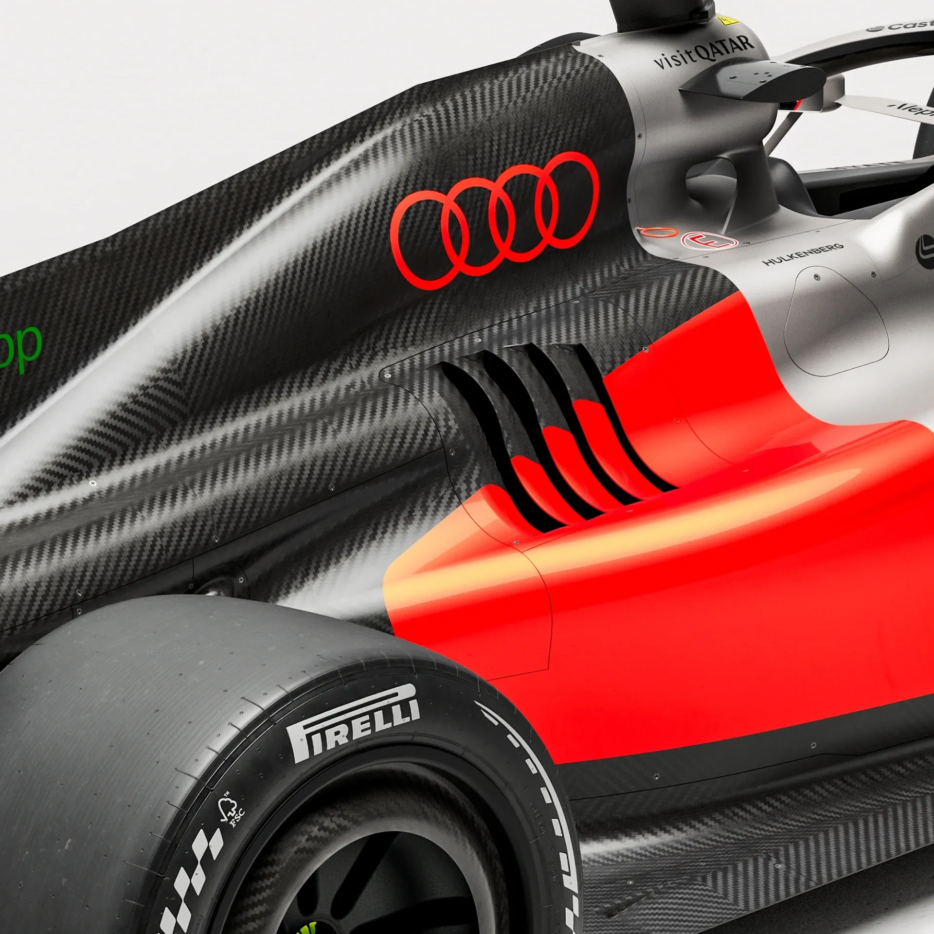Audi R26 Gabriel Bortoleto Detail Side
