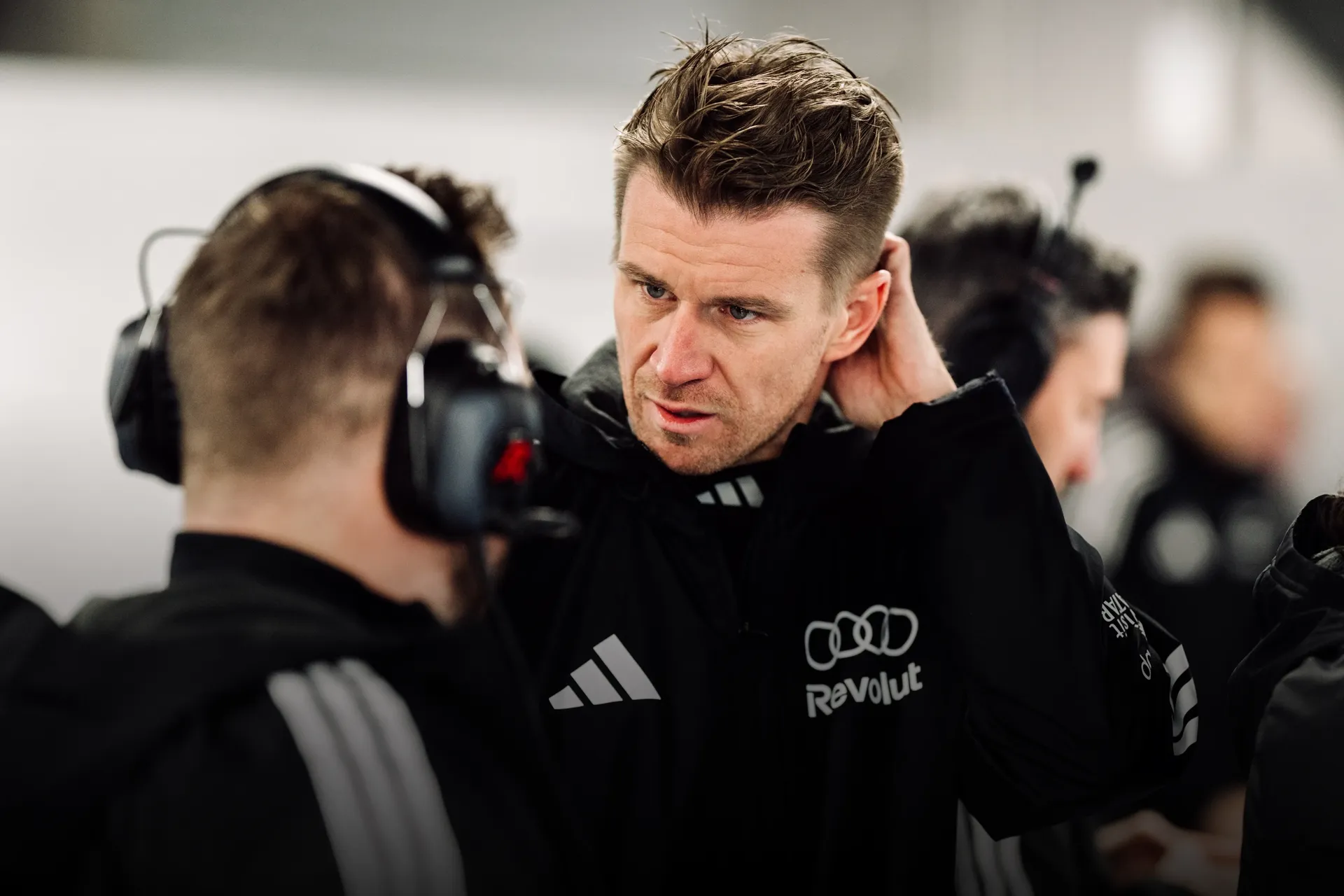 Nico Hülkenberg with Audi Formula 1 Team member